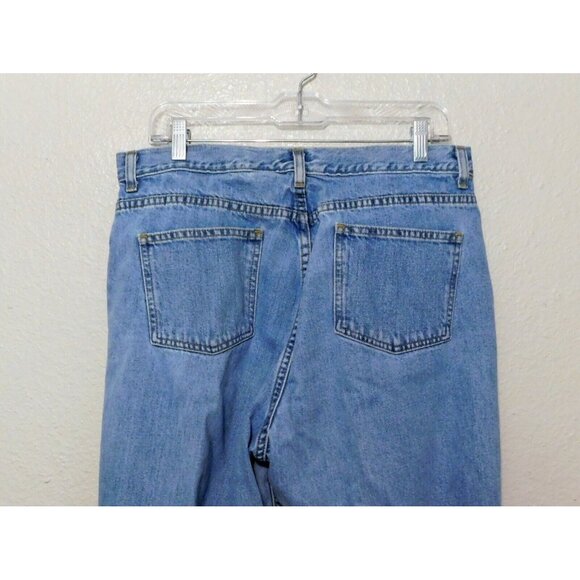 L L Bean Jeans 16MT Blue Denim Flat Front 5 Pocket 100% Cotton - Picture 6 of 7